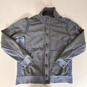 Tommy Bahama Jeans Island Modern Fit Gray Fleece Snap Front Jacket Men’s L